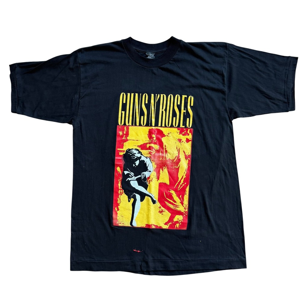 Guns N Roses Metallica 1992 Rose Bowl Tour T-Shirt Black Mens Large Vintage